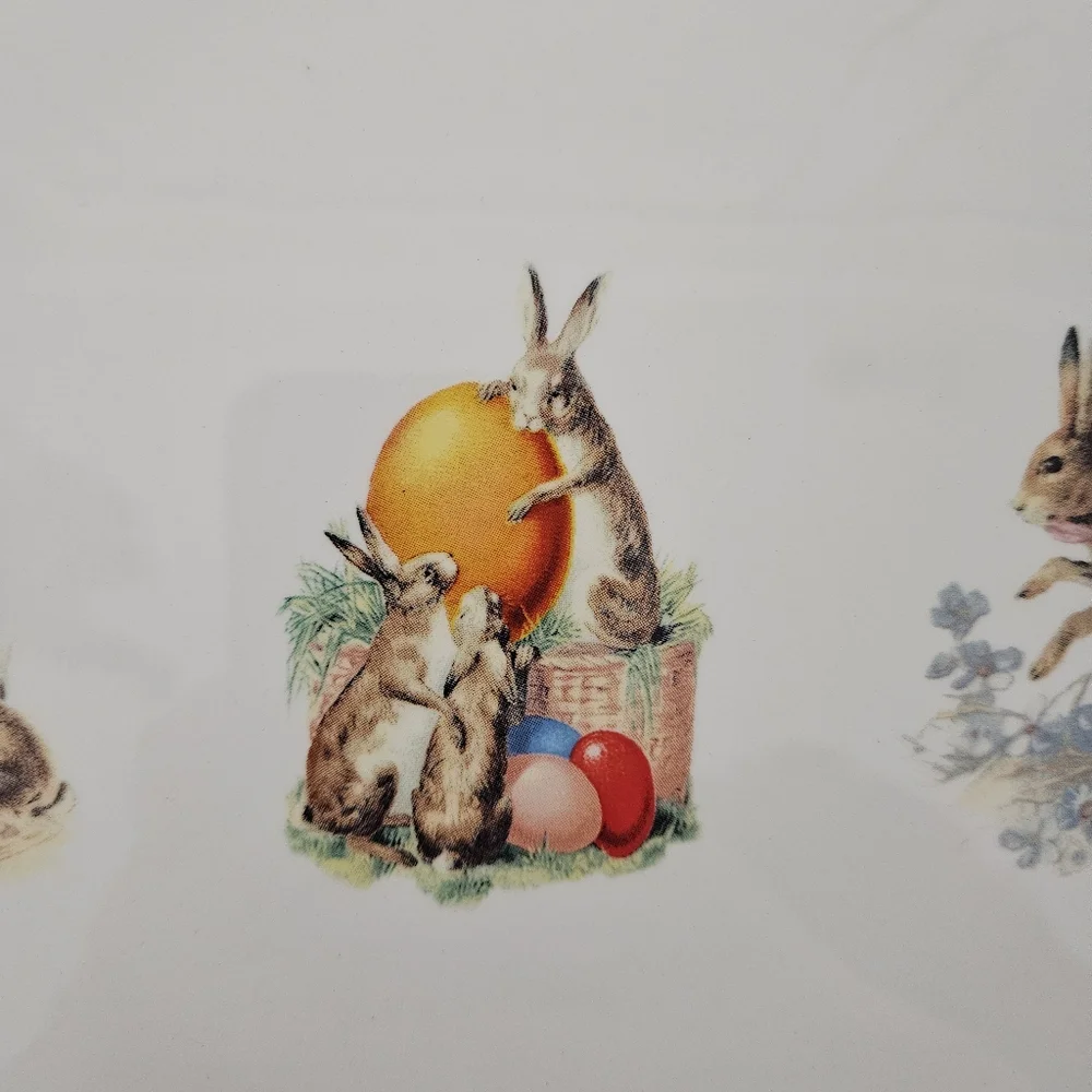 Williams Sonoma Ceramic Easter Bunny Graphic Serving Tray